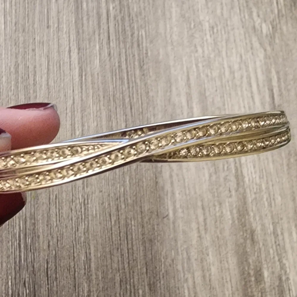 Swarovski Silver Tone Oval Bangle Bracelet‎